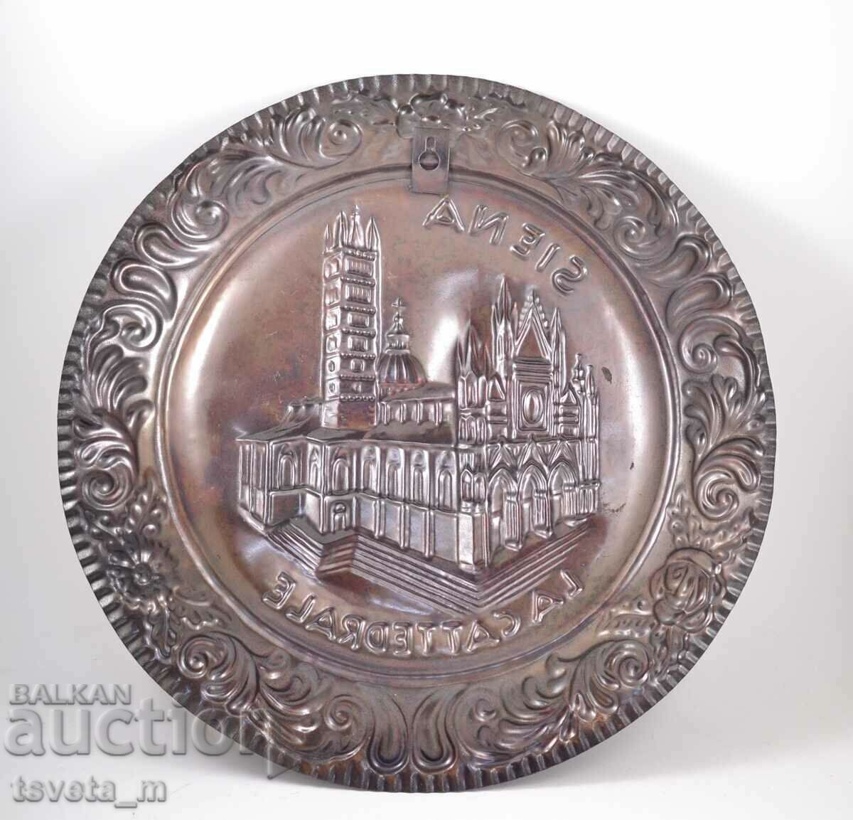 Licitație Placa, placa de perete, cupru, lucrat manual SIENA Licitație Placa, placa de perete, cupru, lucrat manual SIENA