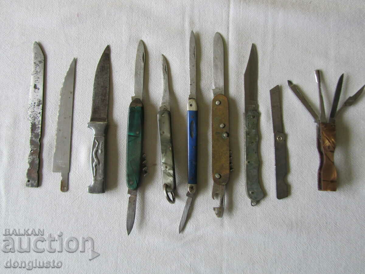 Delivery of Lot of old knives and blades 11 pieces Delivery of Lot of old knives and blades 11 pieces