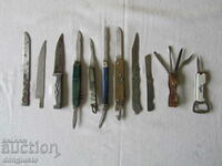Lot of old knives and blades 11 pieces