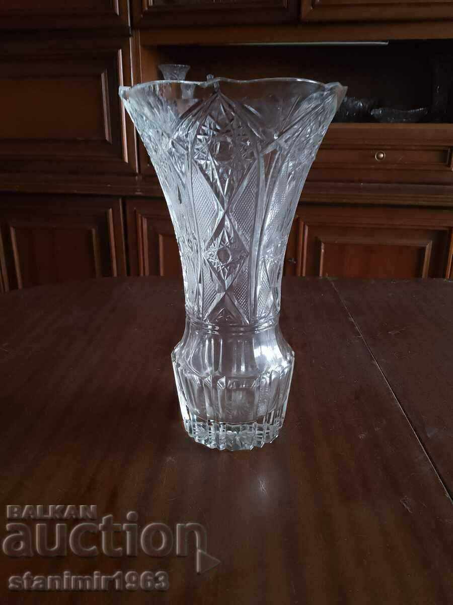 Старинна, красива, голяма 30 см кристална ваза