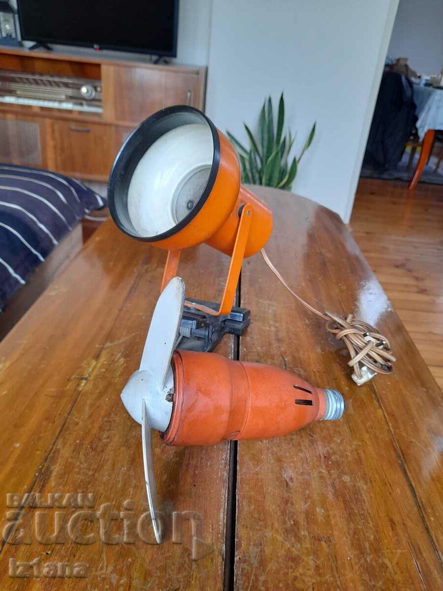 Old table lamp, fan