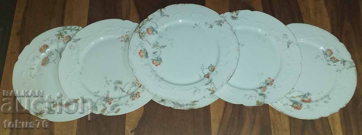 Auction  Lot of luxury old antique Limoges porcelain plates