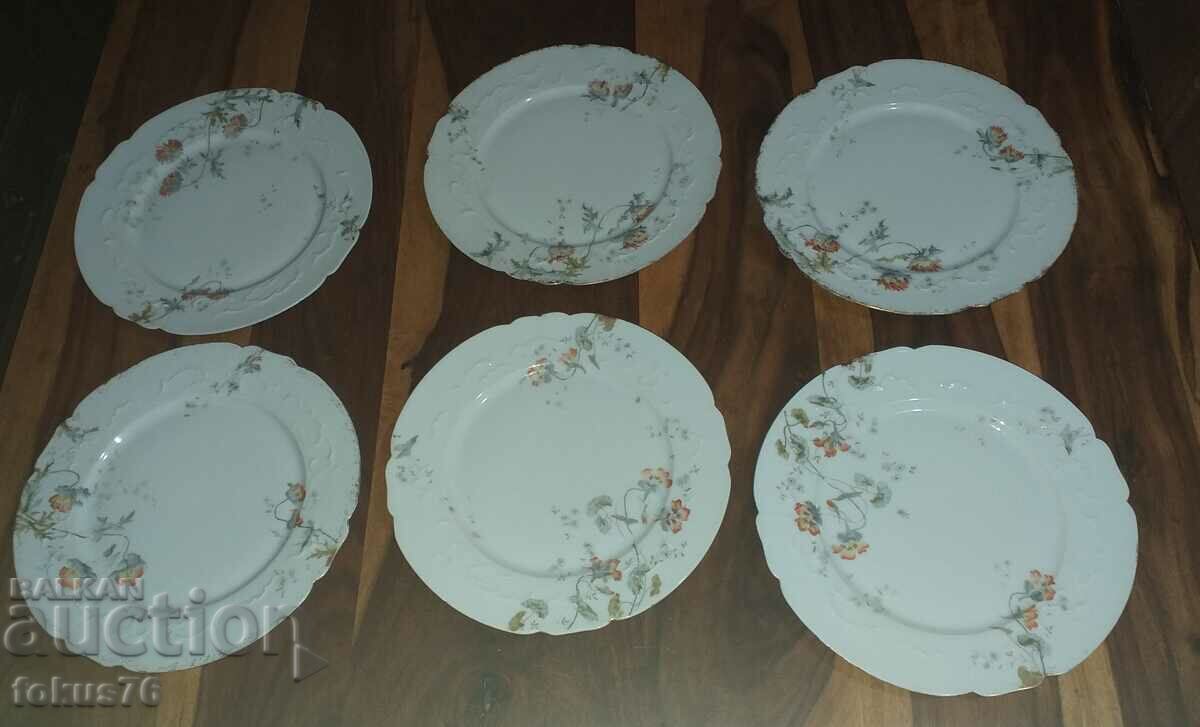 Lot of luxury old antique Limoges porcelain plates