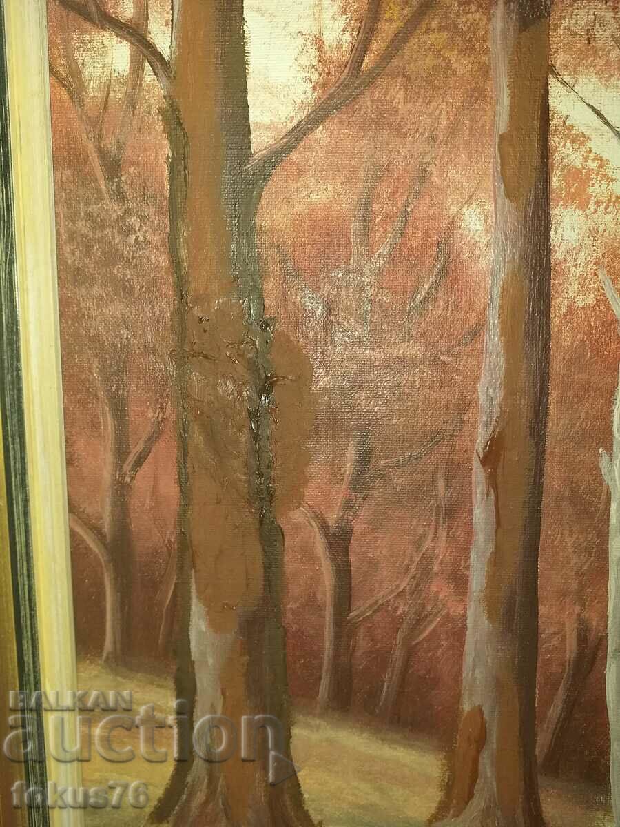 Auction Old beautiful picture with nice frame small canvas signature Auction Old beautiful picture with nice frame small canvas signature