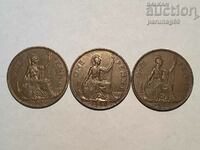 Great Britain 1 penny George VI - 3 pieces 1949, 1950, 1951