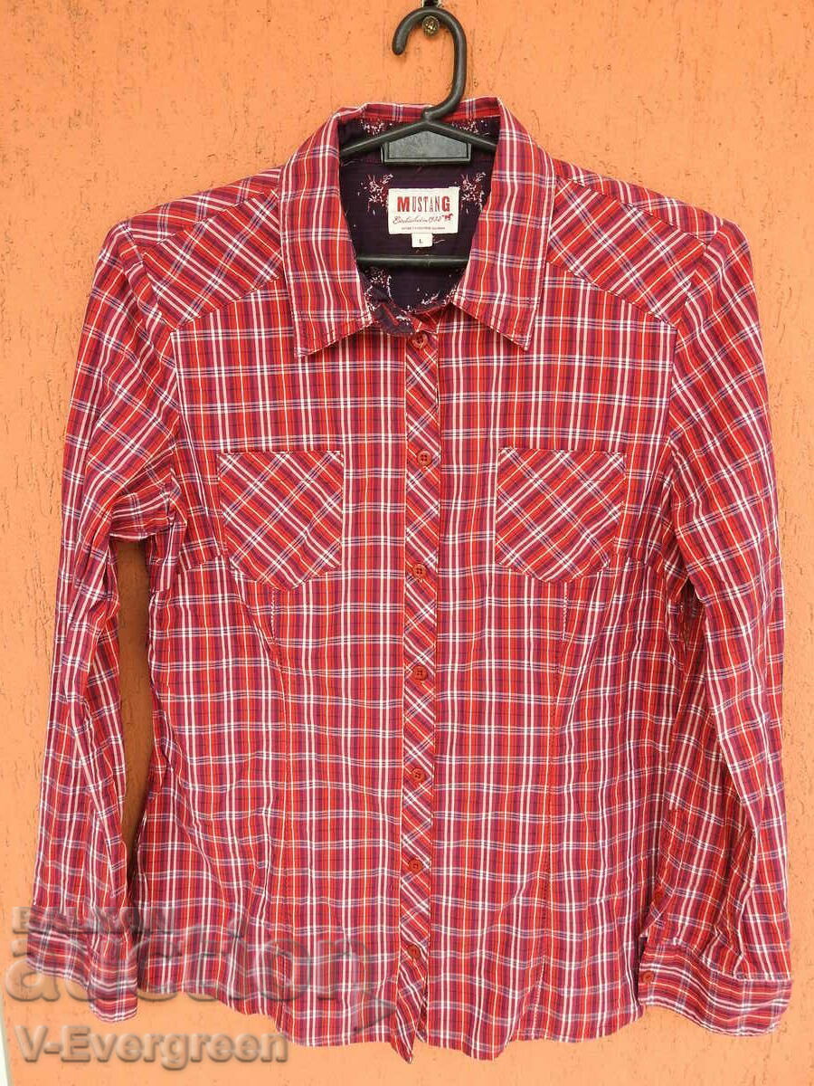 MUSTANG Women's Long Sleeve Plaid Shirt (L) MUSTANG Women's Long Sleeve Plaid Shirt (L)