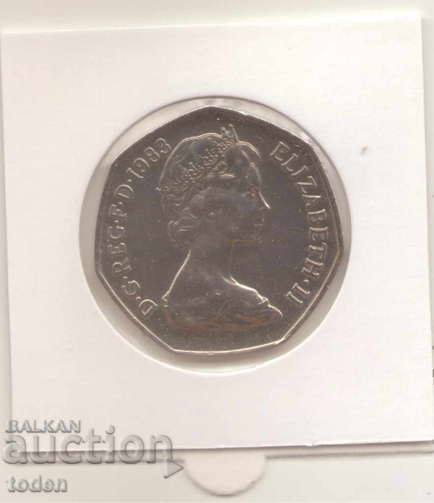 United Kingdom-50 Pence-1983-KM# 932-Elizabeth II 2nd portr. with price 1.50 BGN | € 0.77 United Kingdom-50 Pence-1983-KM# 932-Elizabeth II 2nd portr. with price 1.50 BGN | € 0.77