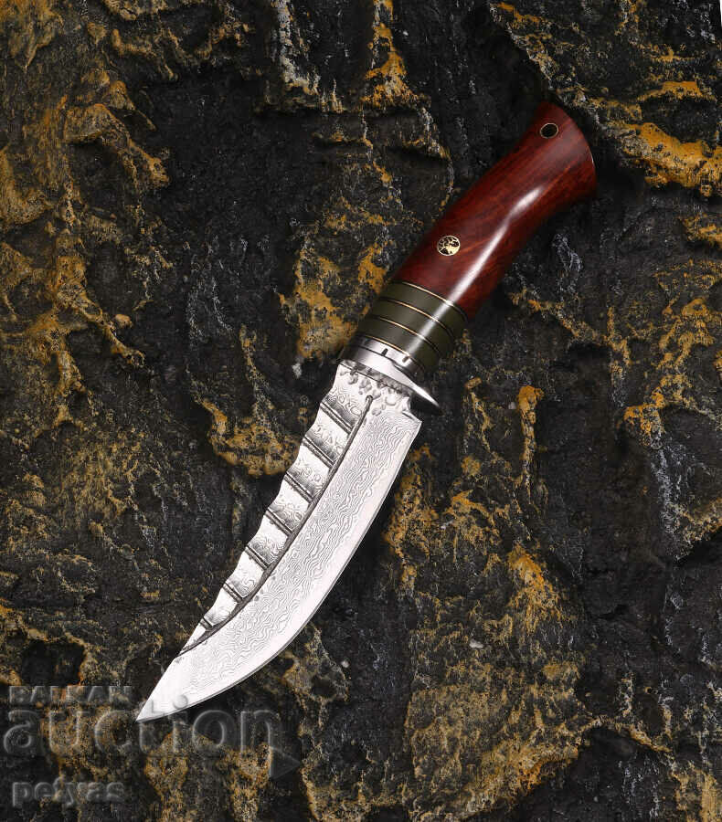 Μοναδικό κυνηγετικό μαχαίρι DRAGON JAP DAMASK - 98x219