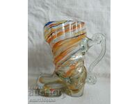 Jug or vase in the shape of a boot, multicolored Murano glass