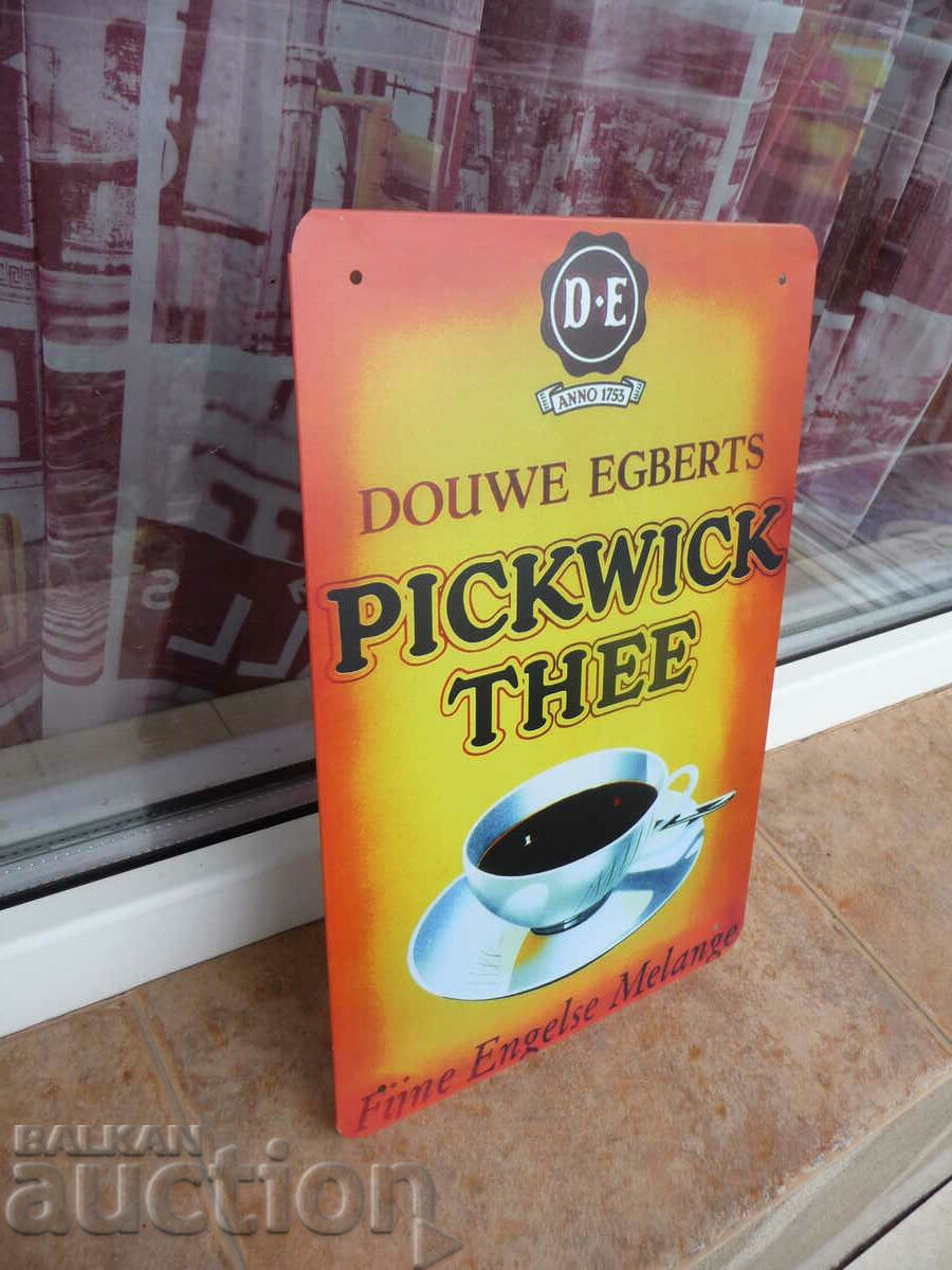Metal sign coffee Douwe Egberts Pickwick Thee tea coffee rec with price 18.00 BGN | € 9.20 Metal sign coffee Douwe Egberts Pickwick Thee tea coffee rec with price 18.00 BGN | € 9.20