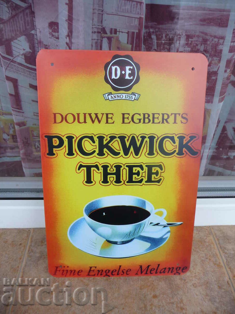 Καφές μεταλλική πινακίδα Douwe Egberts Pickwick Thee tea coffee rec