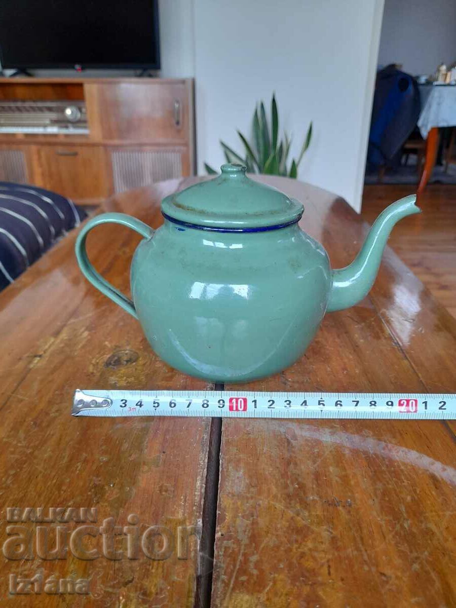Auction  Old enamel teapot
