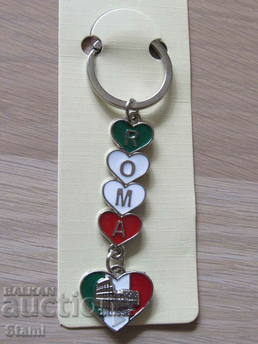 Metal key ring from Rome, Italy