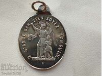 Pandantiv medalion de argint francez vechi -Înger