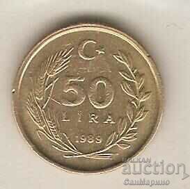 +Turkey 50 Lira 1989