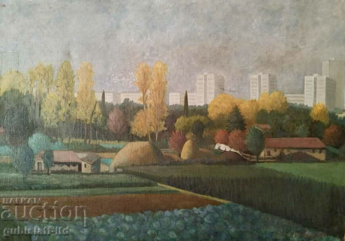 Painting, "The suburbs of Sofia". thin Art. Radev, 1969