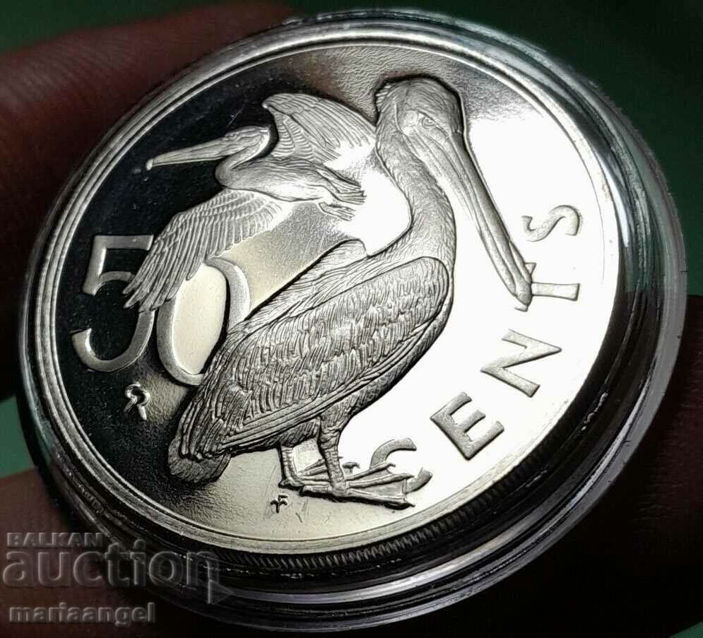 50 цента 1973 PROOF Британски Вирджински острови Рядка