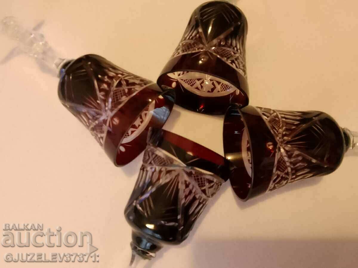 Glasses for wine, champagne from red cut crystal - 5 Glasses for wine, champagne from red cut crystal - 5