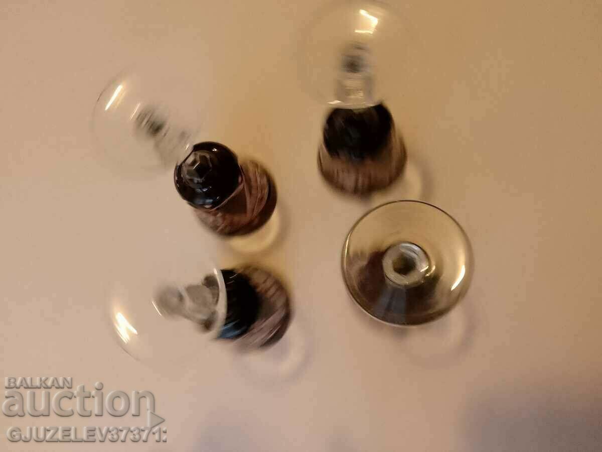 Glasses for wine, champagne from red cut crystal - 6 Glasses for wine, champagne from red cut crystal - 6