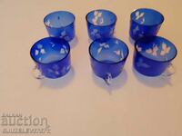 Blue BOHEMIAN CRYSTAL cups for coffee and tea
