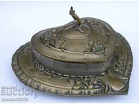 Art Nouveau style silver plated sugar bowl
