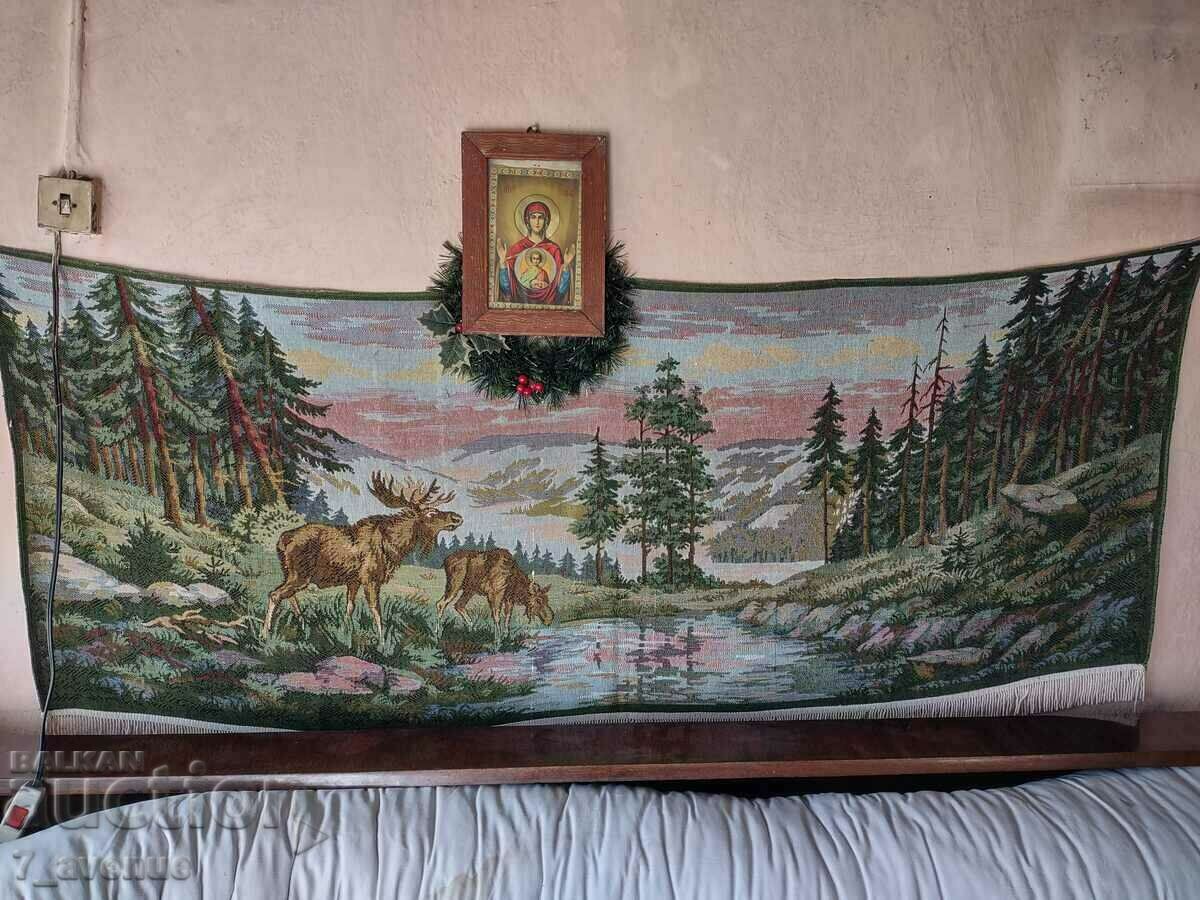 PANEL, carpet, deer, very old, 24.11.2023