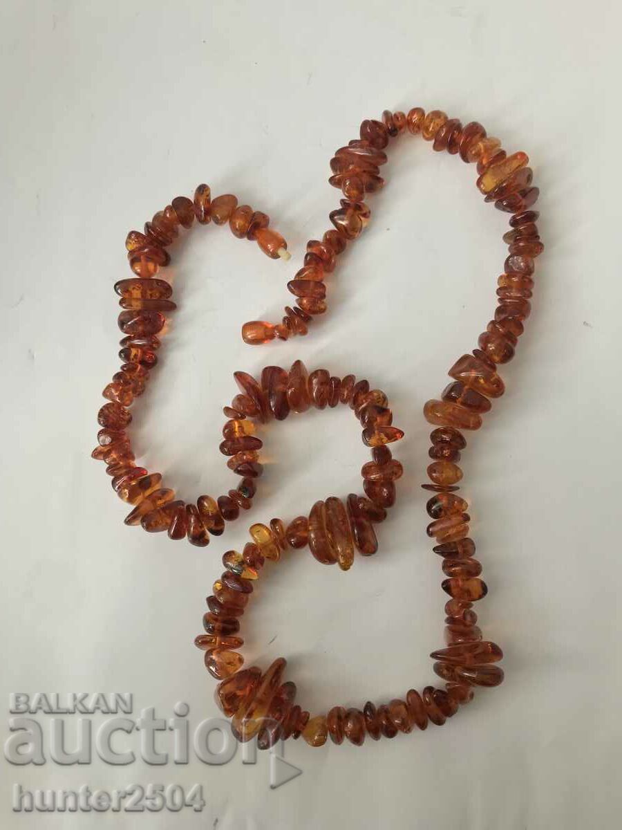 Necklace, necklace, necklace-amber-83 cm