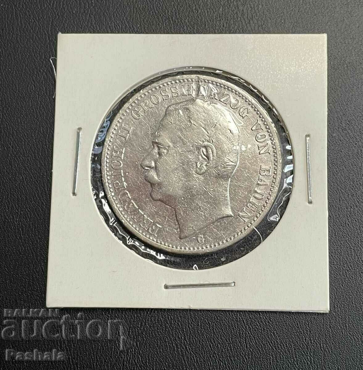 Германия 3 марки 1914 г. Баден