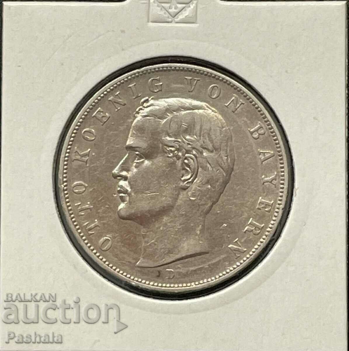 Германия 3 марки 1909 г. Бавария .