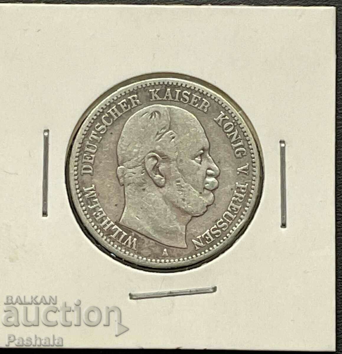 Германия 2 марки 1876 г. Прусия .