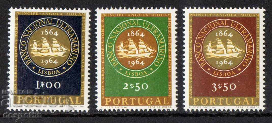 1964. Portugalia. 100 de ani Banca Națională de peste mări.