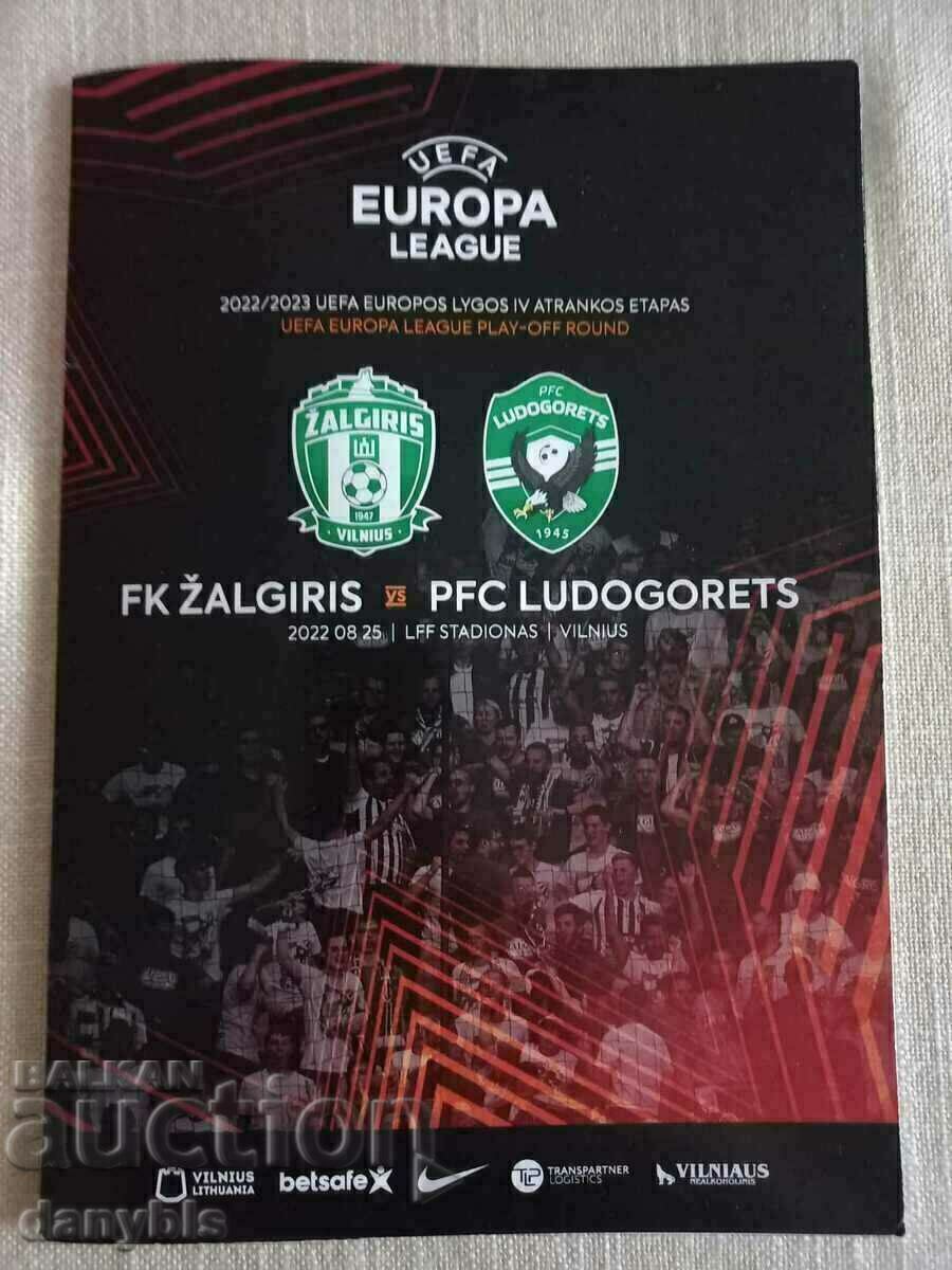 Program de fotbal - Zalgiris - Ludogorets 2022
