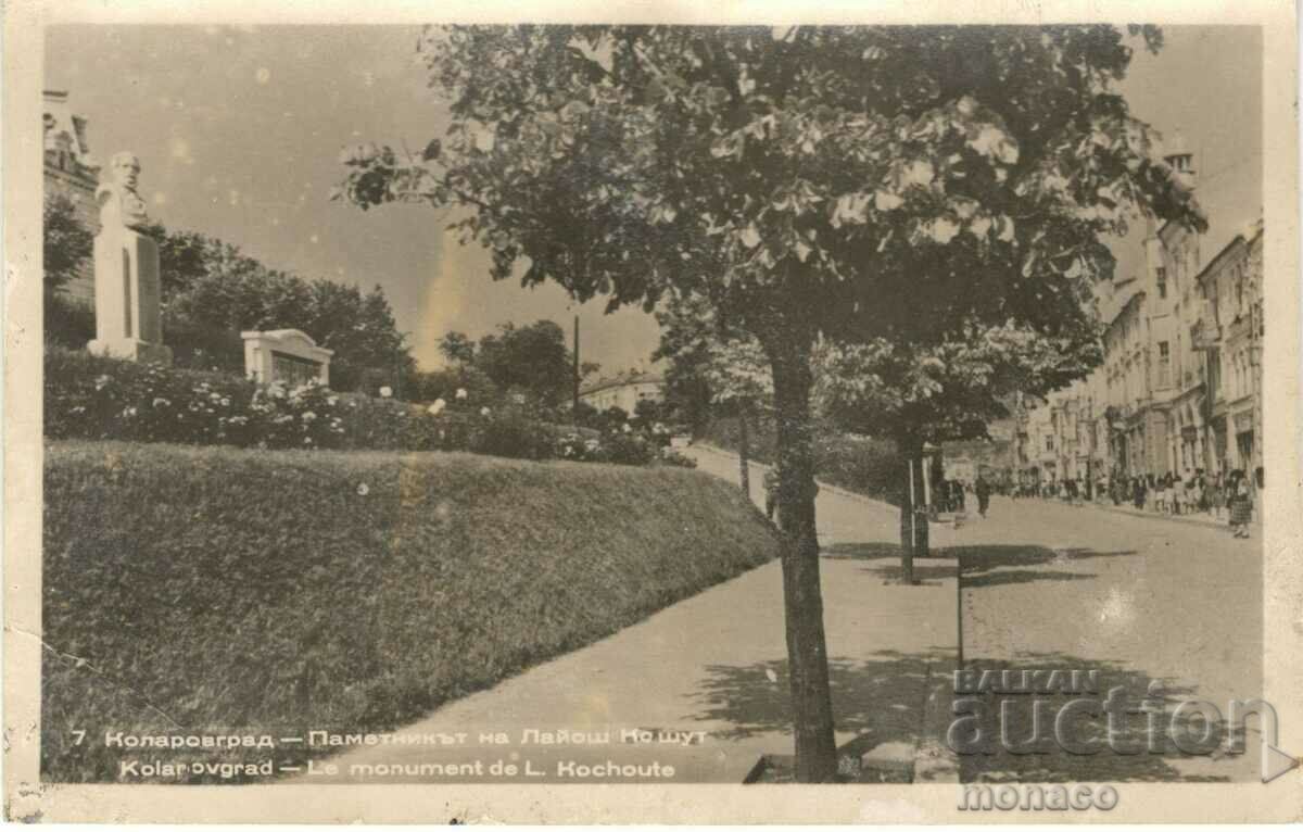 Old postcard - Kolarovgrad, Lajos Kossuth Monument