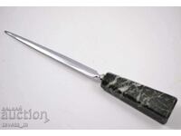 Letter knife with marble handle, stiletto