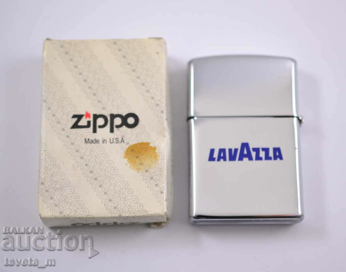Бензинова запалка ZIPPO с кутия - неупотребявана LAVAZZA