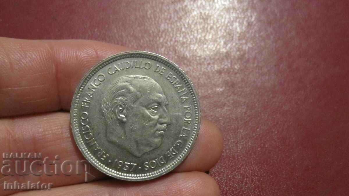50 pesetas 1957 General Franco star 60