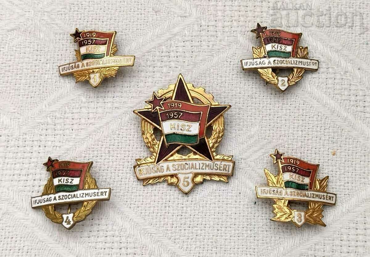 HUNGARY SOCIALISM BADGES ENAMEL 5 PCS LOT HUNGARY SOCIALISM BADGES ENAMEL 5 PCS LOT