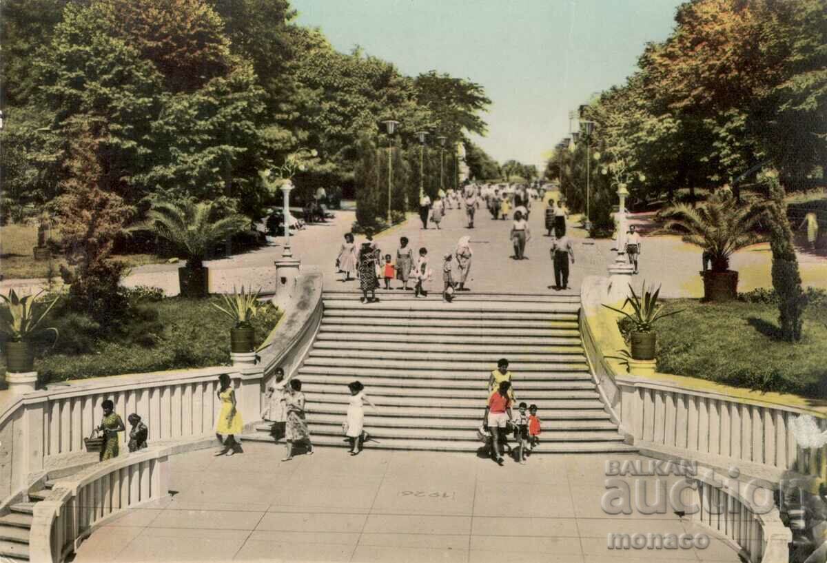 Παλιά καρτ ποστάλ - Βάρνα, οι σκάλες στα λουτρά A-115