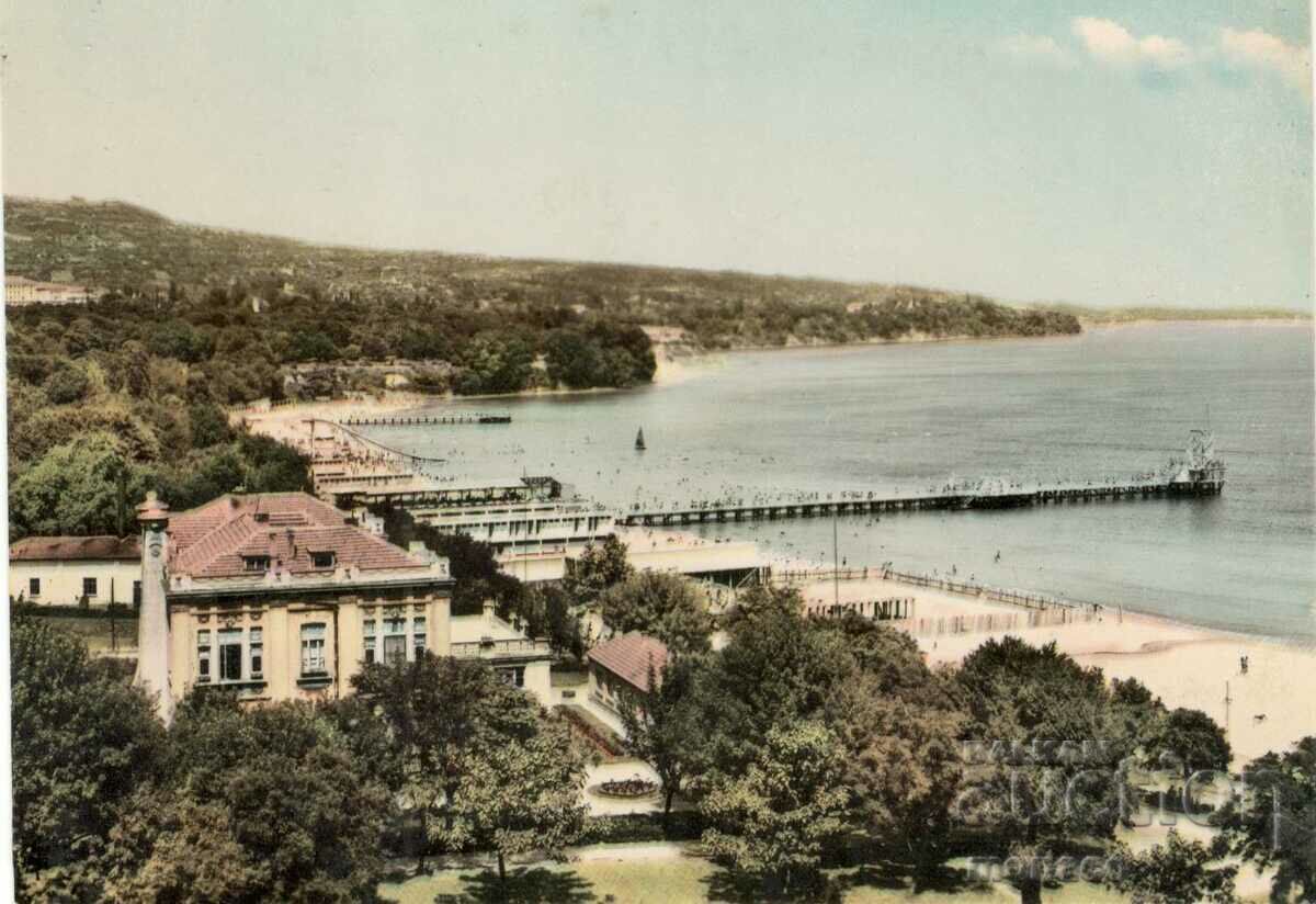 Old postcard - Varna, the Aquarium and the sea baths A-102
