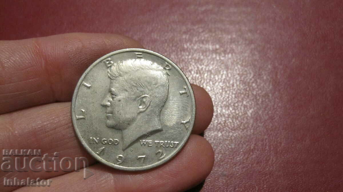 1/2 долар Кенеди 1972 год буква D