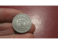 1921 year 50 pfennig Germany letter F - Aluminum