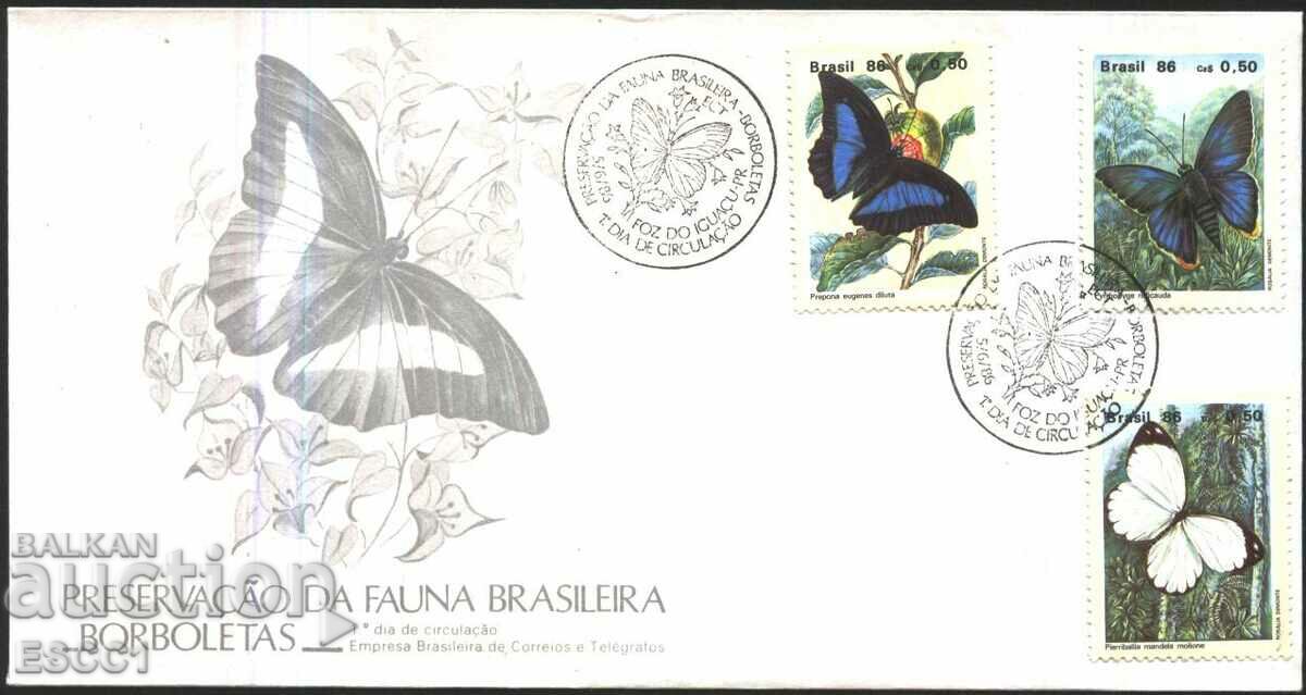 Plic prima zi Fauna Butterflies 1986 din Brazilia
