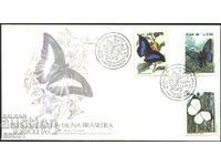 Първодневен плик Фауна Пеперуди 1986 от Бразилия