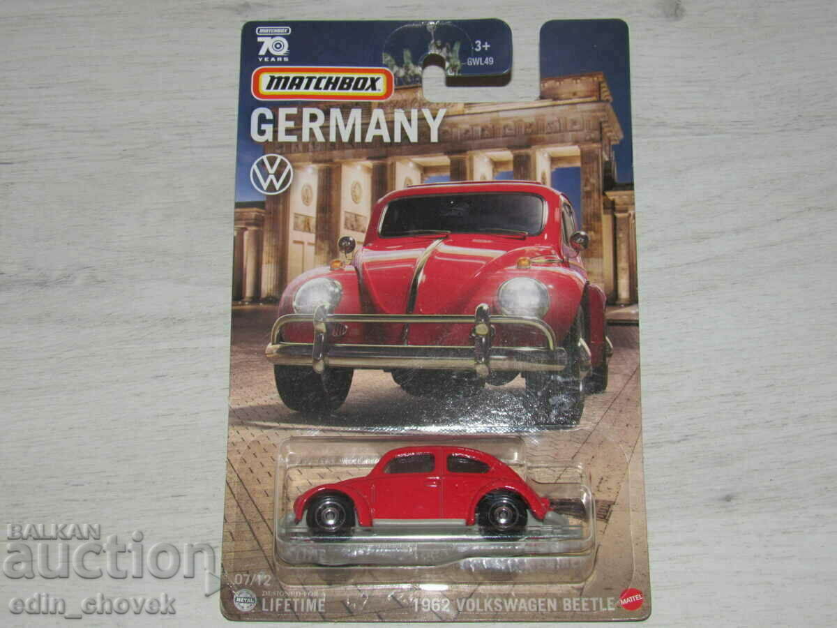 Cutie de chibrituri Germania 1962 VW Volkswagen Beetle. Nou