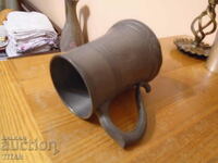 beautiful mug, cup, white metal 1 8/10 cm., bottom 9 cm.