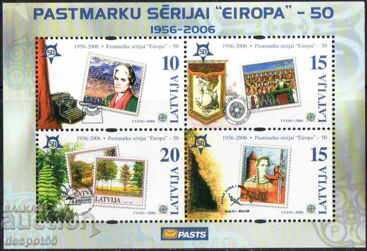 2006. Letonia. 50 de ani de la primele timbre ale seriei EUROPA. bloc
