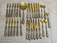 SILVER DINING SERVICE, UTENSILS SOLINGEN-800 WITH GOLD PLATING