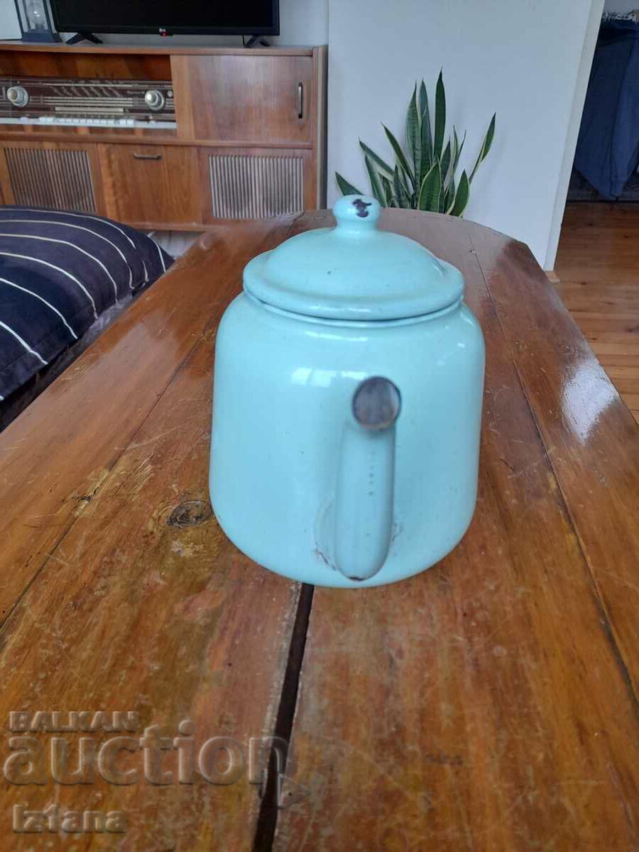 Old enamel teapot with price 38.00 BGN | € 19.43 Old enamel teapot with price 38.00 BGN | € 19.43