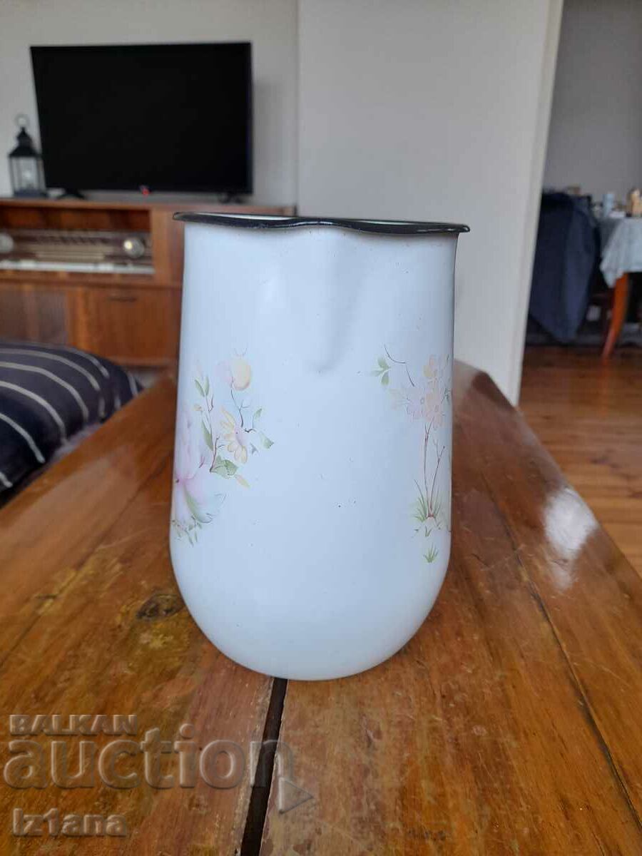 Old enamel jug with price 50.00 BGN | € 25.56 Old enamel jug with price 50.00 BGN | € 25.56