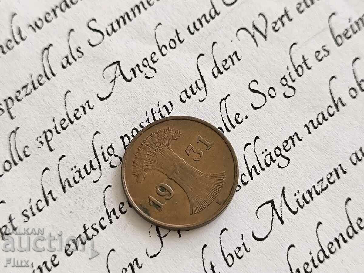 Reich Coin - Germany - 1 Pfennig | 1931; series E with price 4.00 BGN | € 2.05